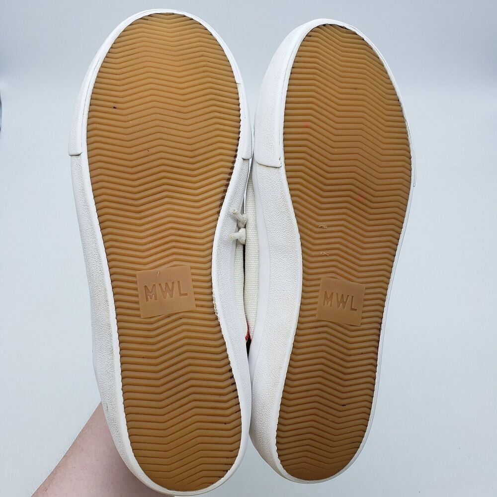 Madewell Shoes Womens Size 7.5 White Canvas Rainbow MWL Low Top Sneakers Casual - Picture 8 of 11